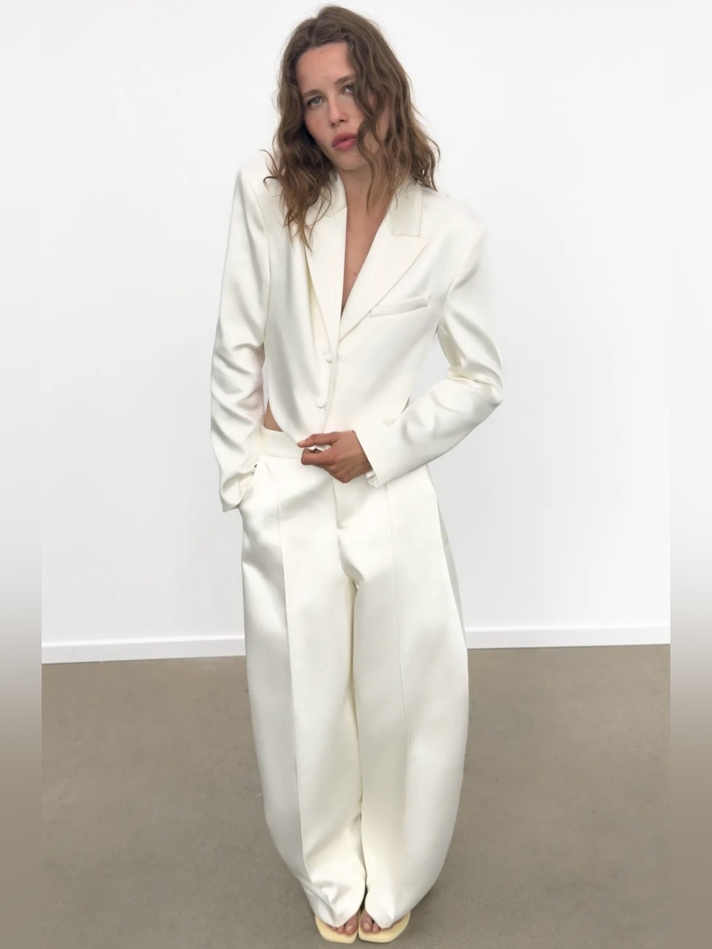 Zara satin effect 2 piece suit